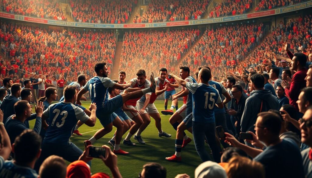 Эмоциональные дерби: как насилие на поле влияет на фанатов и команды - иллюстрация